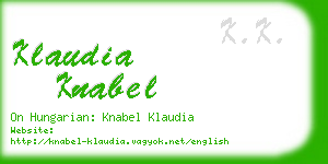 klaudia knabel business card